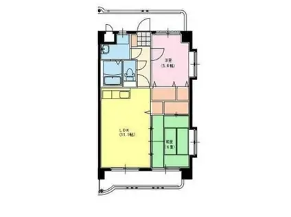 淀コーポIII(2LDK/3階)の間取り写真