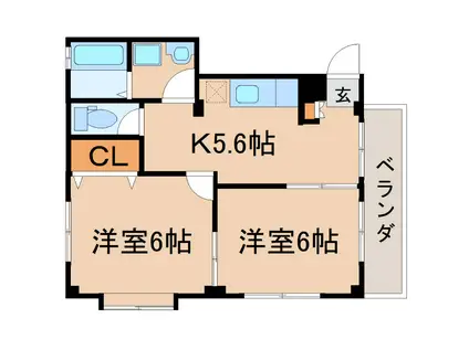 パークスクエア王子(2K/3階)の間取り写真