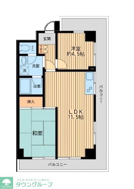 入間市駅前ビル(2LDK/3階)の間取り写真