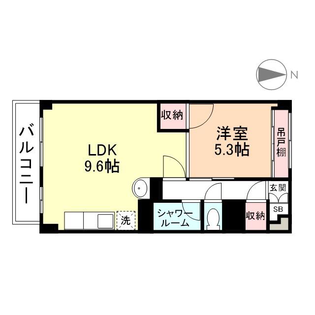 大町マンション(1LDK/2階)の間取り写真