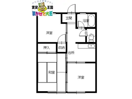CROSSCORE新小ヶ倉(3K/1階)の間取り写真
