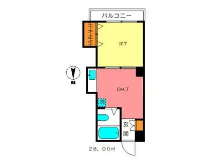 第2太陽コーポ(1DK/5階)の間取り写真