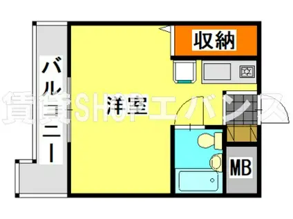 ラレーブ津田沼IV(ワンルーム/3階)の間取り写真