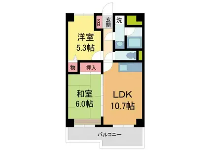 高橋ガーデンロイヤル(2LDK/5階)の間取り写真