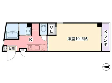 アリコヴェール和上(1K/3階)の間取り写真