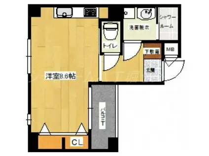 LE DOME白島中町(1K/1階)の間取り写真