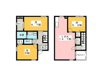 アンディ ファミリー(3LDK/1階)の間取り写真