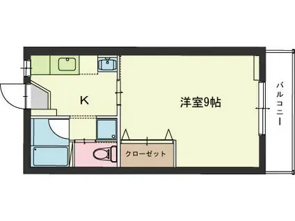 アンジェリカ(1K/2階)の間取り写真