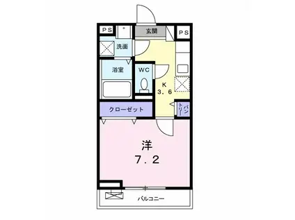 ココ アムール(1K/2階)の間取り写真