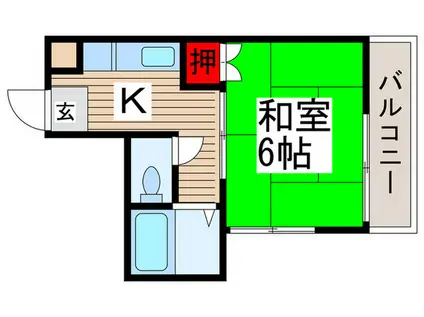 ビューパレス夏月(1K/2階)の間取り写真