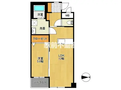 JR長崎本線 鍋島駅 徒歩46分 3階建 築13年(1LDK/1階)の間取り写真