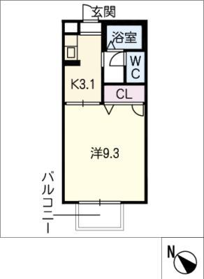 ディアス・天神(1K/2階)の間取り写真