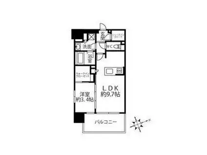 クリオラベルヴィ名古屋花ノ木(1LDK/6階)の間取り写真