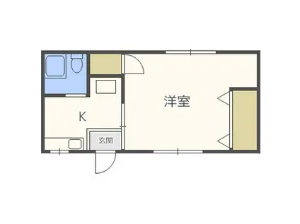 朝帆荘(1K/2階)の間取り写真