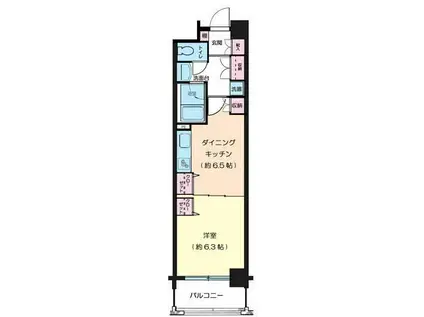 デュオ・スカーラ上野(1DK/5階)の間取り写真