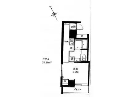 ステルラ2(1K/3階)の間取り写真