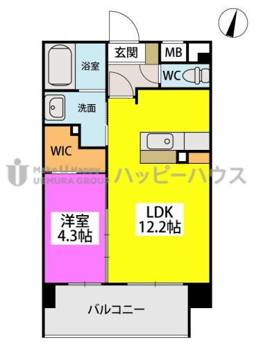 MOLTO FELICE(1LDK/7階)の間取り写真