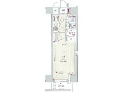 エステムプラザ名古屋・栄プレミアム(1K/7階)の間取り写真