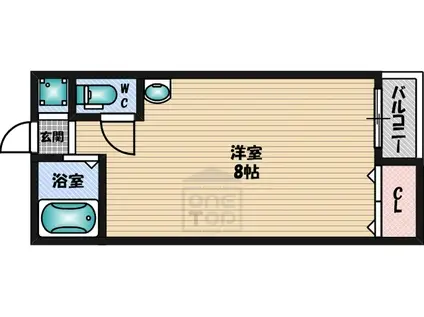 三功ビル(ワンルーム/2階)の間取り写真