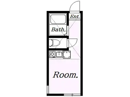 ユナイト星川カイリーの杜(ワンルーム/1階)の間取り写真