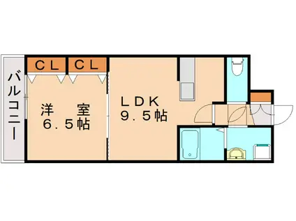 コスモス浅川学園台(1LDK/8階)の間取り写真