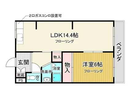 神田マンション(1LDK/4階)の間取り写真