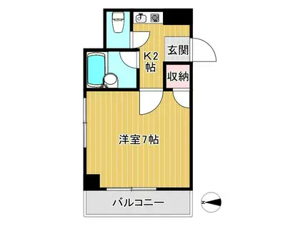 パレスみなみ(1K/4階)の間取り写真