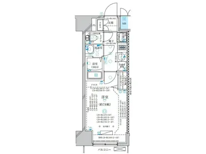 ディアレイシャス尾頭橋(1K/13階)の間取り写真