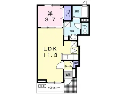 エンブレム・J(1LDK/1階)の間取り写真