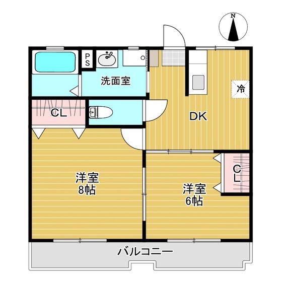 内藤マンション(2DK/1階)の間取り写真