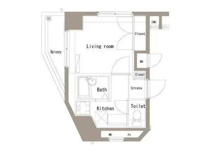 VERONA品川中延(1K/6階)の間取り写真