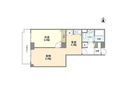 グランドスポット(1LDK/4階)の間取り写真