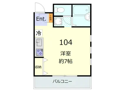 アルテ横浜杉田(ワンルーム/1階)の間取り写真