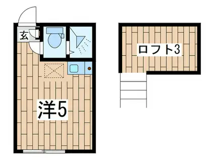 ユナイト衣笠マドレーヌの瞳(ワンルーム/2階)の間取り写真