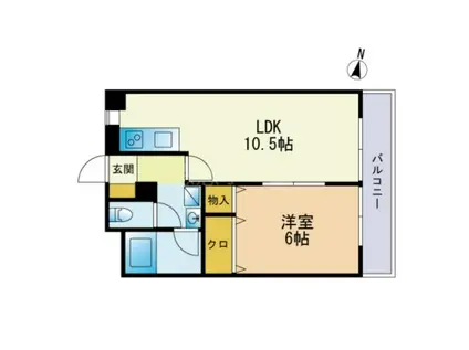 津村ビル(1LDK/5階)の間取り写真