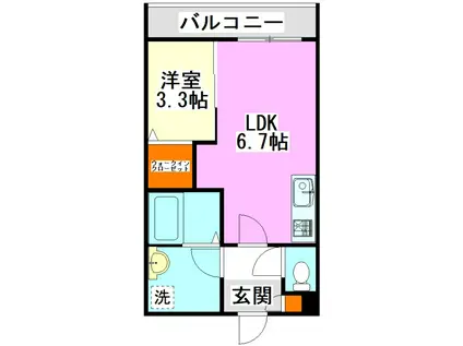 セレーノ柏の森(1LDK/1階)の間取り写真