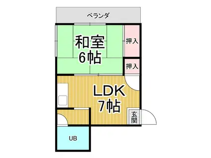 シャルム風見鶏(1DK/1階)の間取り写真