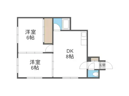 パレスビル24(2LDK/2階)の間取り写真