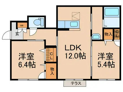 ソシア美里(2LDK/1階)の間取り写真
