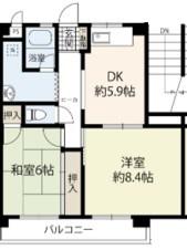 山本マンション(2DK/3階)の間取り写真