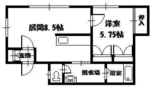 アルバーターIII(1LDK/1階)の間取り写真