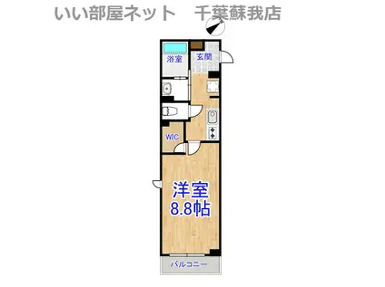 八幡A棟計画(1K/2階)の間取り写真