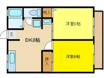シティハイツ田寺(2DK/2階)の間取り写真