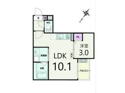 JACK SHIOIKE I(1LDK/2階)の間取り写真