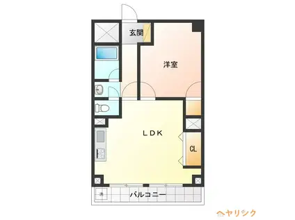 サンシャトー吉田(1LDK/7階)の間取り写真