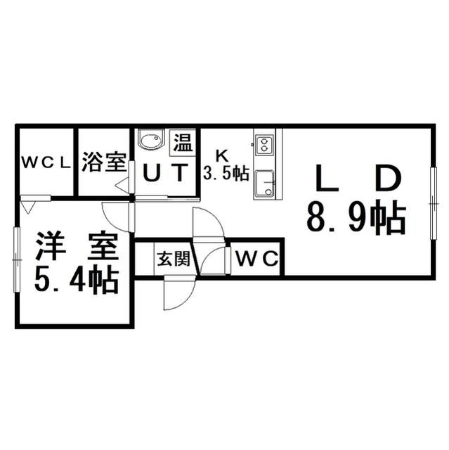 レーベンオーク(1LDK/1階)の間取り写真