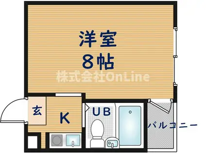 ヴァリーヴィレッジ(1K/2階)の間取り写真