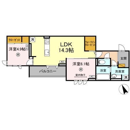 DS LIEN A(2LDK/3階)の間取り写真