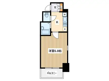 ヴェローナ府中ルッソ(1K/8階)の間取り写真