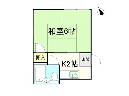 プレジール寺町(1K/1階)の間取り写真